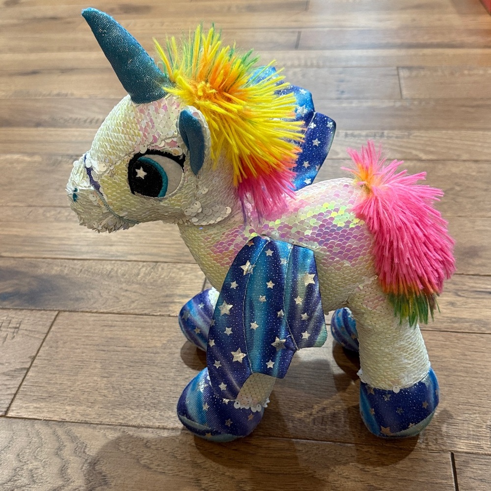 Athoinsu Flippable Sequin Unicorn Stuffed Animal Sparkle Plush